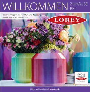 Trendmagazin für Frankfurt und Umgebung Ausgabe Sept.-Nov. 2016
