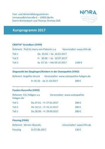 KURSPROGRAMM 2017