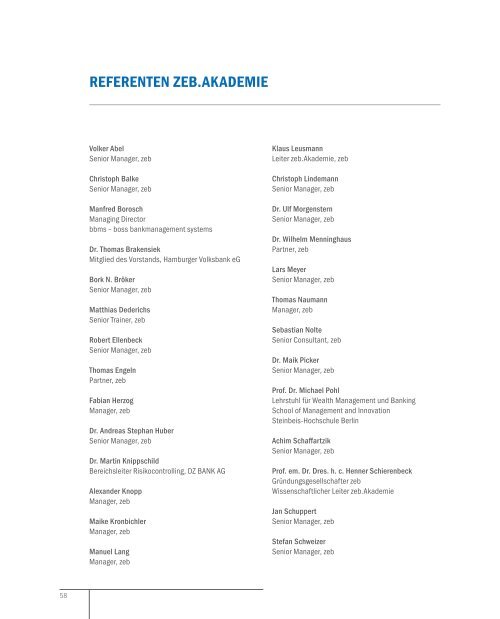 zeb.Akademie - Seminargesamtprogramm 2017