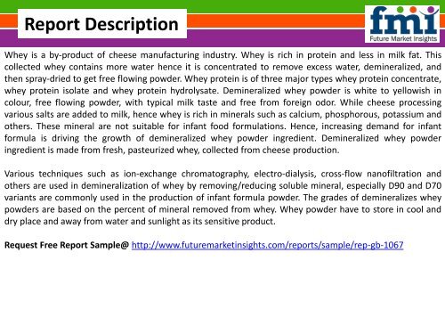 Demineralized Whey Powder Ingredient Market size in terms of volume and value 2015-2025