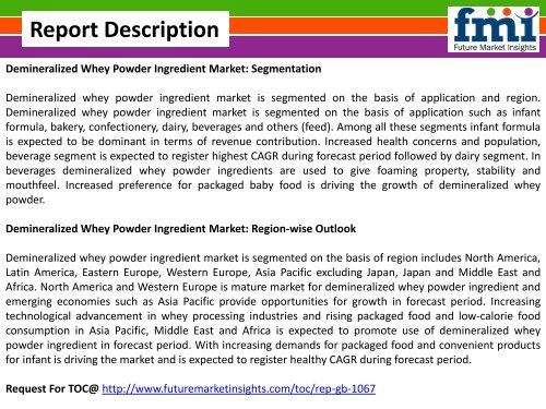 Demineralized Whey Powder Ingredient Market size in terms of volume and value 2015-2025