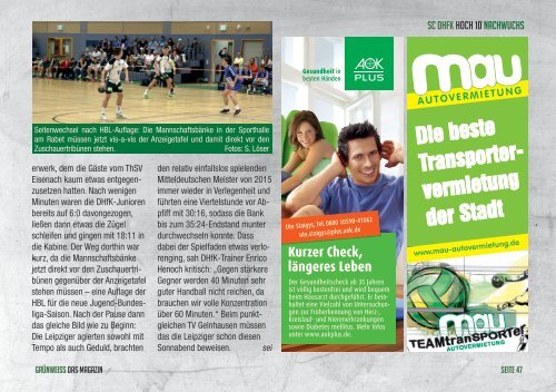 GRÜNWEISS – das Magazin der DHfK-Handballer