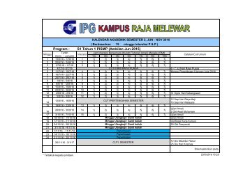 Kalendar Akademik Pelaksanaan Kurikulum Jun 2016_V1