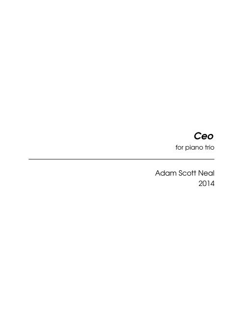 Ceo - piano trio (music score)