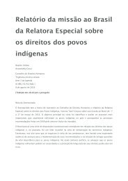 Relatório da missão ao Brasil da Relatora Especial sobre os direitos dos povos indígenas