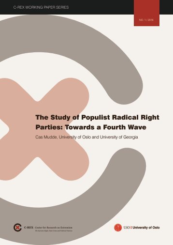 The Study of Populist Radical Right Parties Towards a Fourth Wave