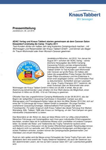 Pressemitteilung - Knaus Tabbert Group GmbH