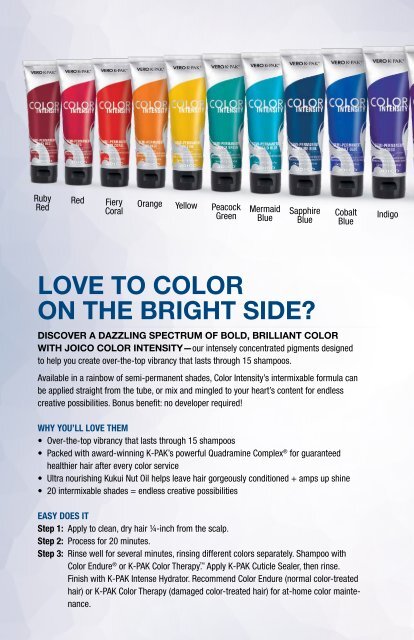 Joico Colour Intensity Chart