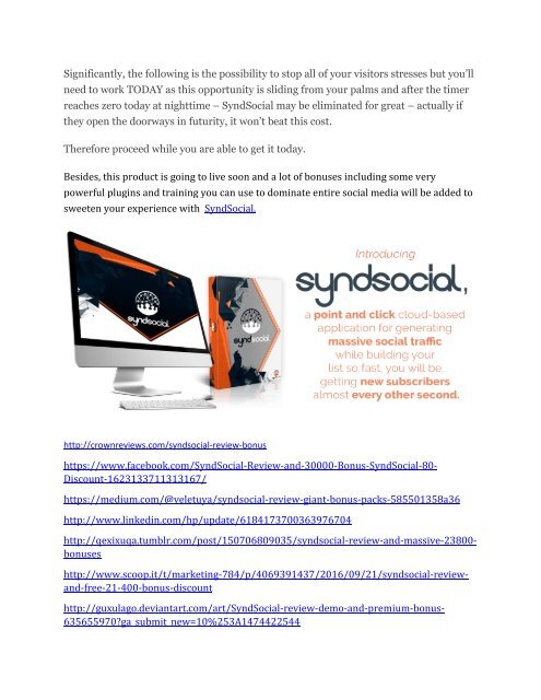 SyndSocial review & SyndSocial $22,600 bonus-discount
