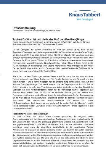 Pressemitteilung - Knaus Tabbert