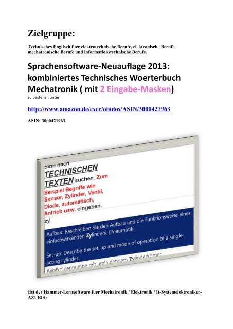 bedienungsanleitung zum deutsch-englisch texte-uebersetzer fuer Automatiker  Techniker Elektroniker Mechatroniker