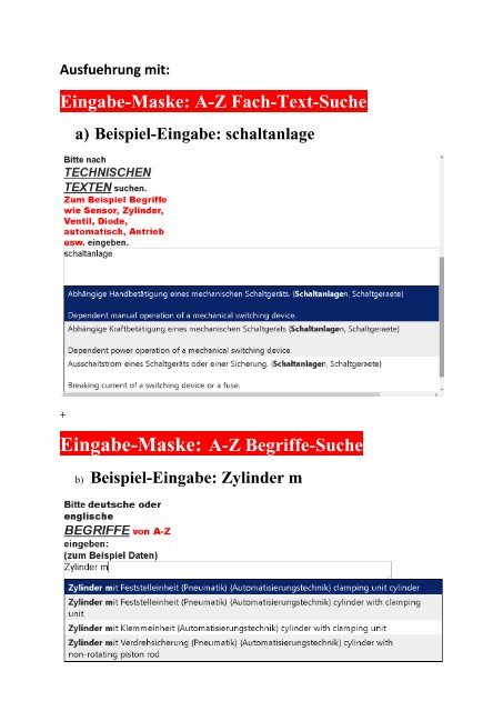 bedienungsanleitung zum deutsch-englisch texte-uebersetzer fuer Automatiker Techniker Elektroniker Mechatroniker