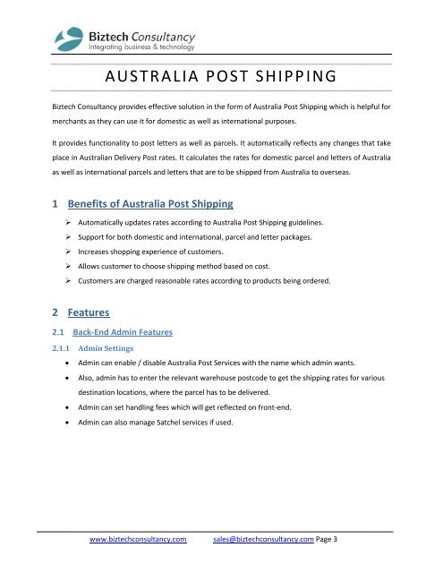 Magento Australia Post Shipping Extension, Send Parcels from Store