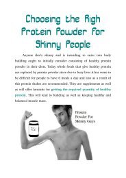Choosing the Righ Protein Powder For Skinny People