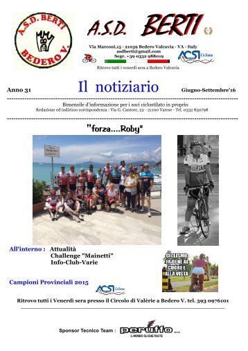 Asd Berti - Notiziario Settembre 2016