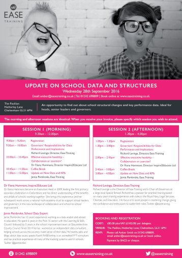 Update On School Data and Structures 28th September