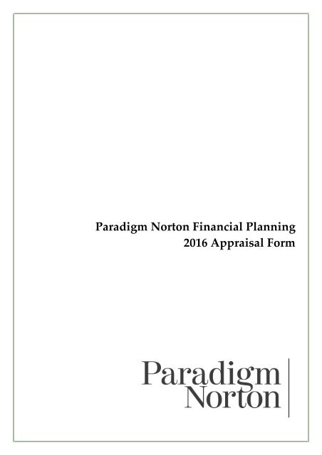 Paradigm Norton - 2016 Appraisal Form Booklet - Final RC Amendments