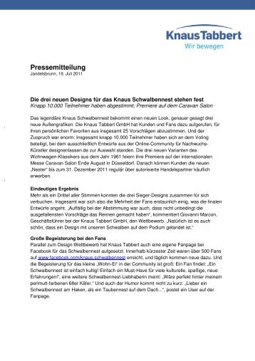 Pressemitteilung - Knaus Tabbert