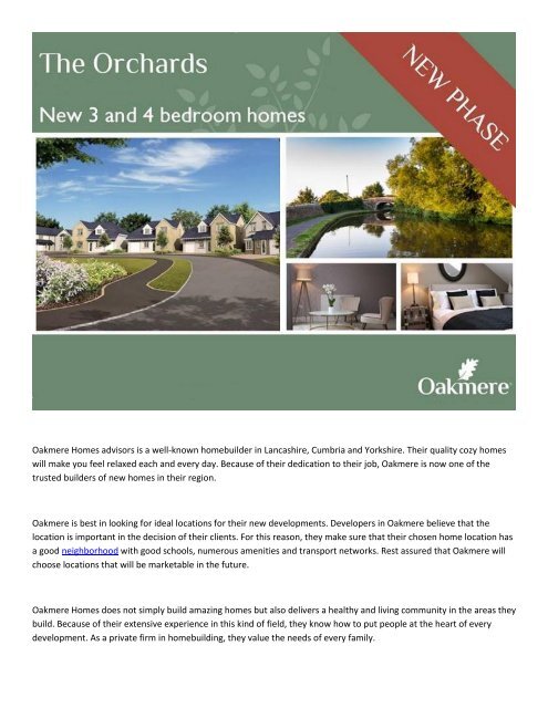Oakmere Home Advisors 30 Years of developing ideal homes