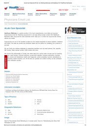 Acute care specialist email addresses 