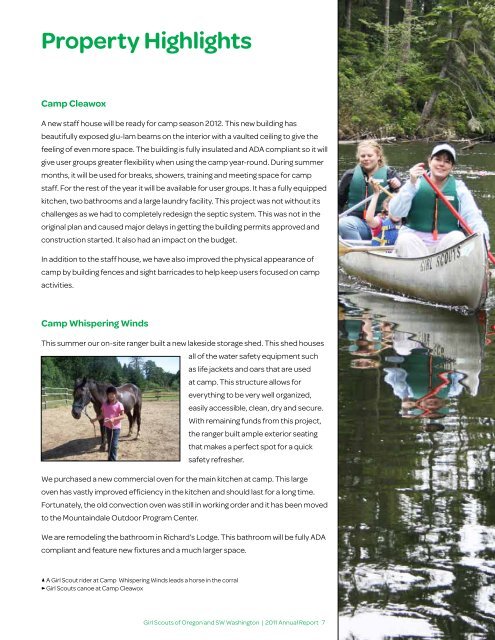 2011 Annual Report - Girl Scouts of Oregon and Southwest ...