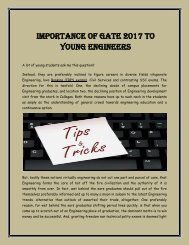 Importance of GATE 2017 to Young Engineers
