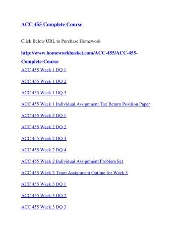 ACC 455 Complete Course