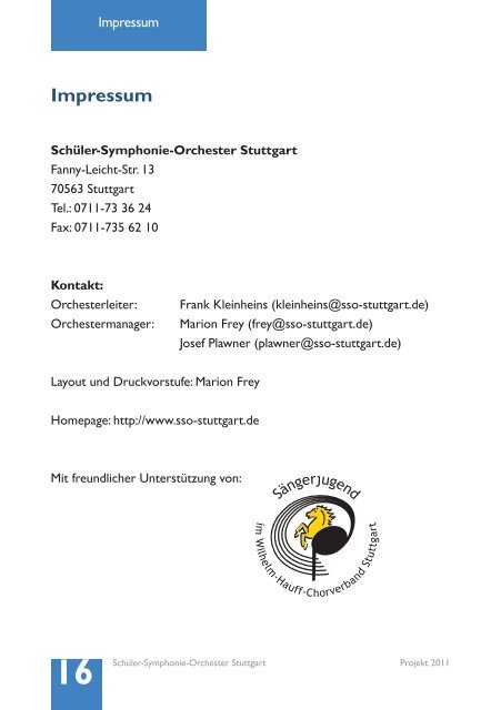 Grußwort des Schirmherrn - Schüler-Symphonie-Orchester Stuttgart