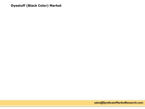 Dyestuff (Black Color) Market - Global Industry Perspective, Comprehensive Analysis and Forecast, 2015 – 2021