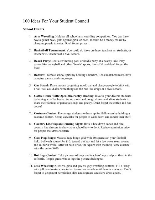 Student activity ideas Student activity ideas