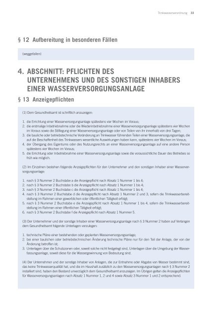 TRINKWASSERVERORDNUNG 2011 - Fachverband SHK NRW