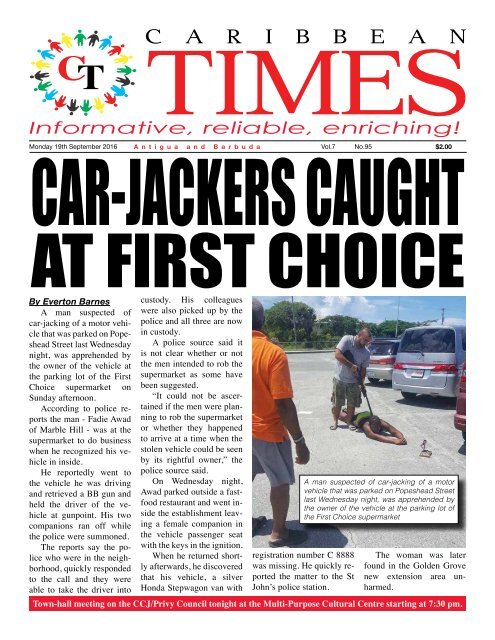 Caribbean Times 95th Issue - Monday 19th September 2016