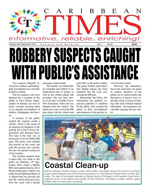 Caribbean Times 96th Issue - Tuesday 20th September 2016