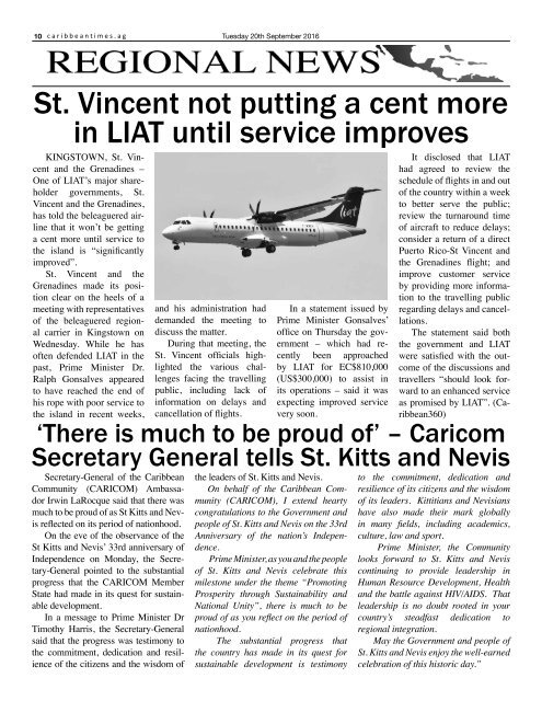 Caribbean Times 96th Issue - Tuesday 20th September 2016