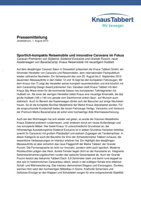 Pressemitteilung - Knaus