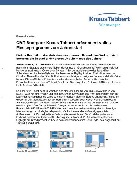CMT Stuttgart: Knaus Tabbert präsentiert volles Messeprogramm ...