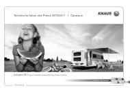 Technische Daten und Preise 2010/2011 | Caravans - Knaus