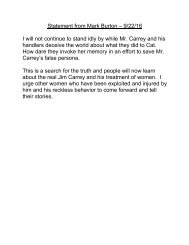 Mark Burton Statement - 9/22