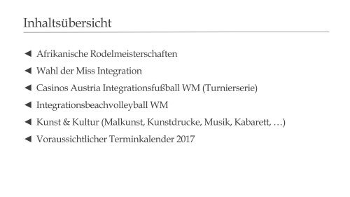 Vereinspräsentation Vorschau 2017