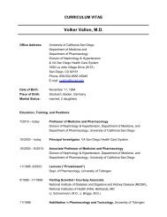 Volker Vallon, M.D. - Division of Nephrology-Hypertension - UC San ...