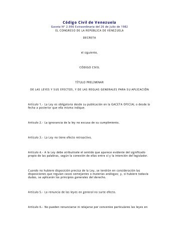 Codigo Civil Venezolano