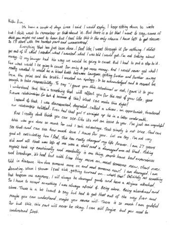 Letter from Cat to Carrey
