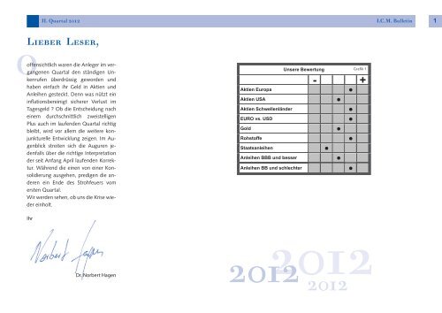 Der Knoten hält - I.C.M. Independent Capital Management AG