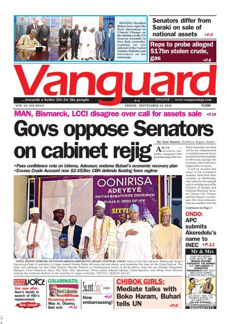 Govs Oppose Senators On Cabinet Rejig