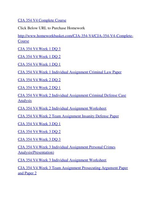 CJA 354 V4 Complete Course,UOP CJA 354 V4,UOP CJA 354 V4 Entire Class,UOP CJA 354 V4 Homework