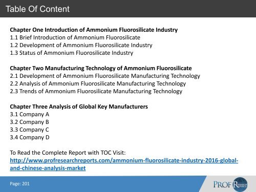 2016 AMMONIUM FLUOROSILICATE INDUSTRY