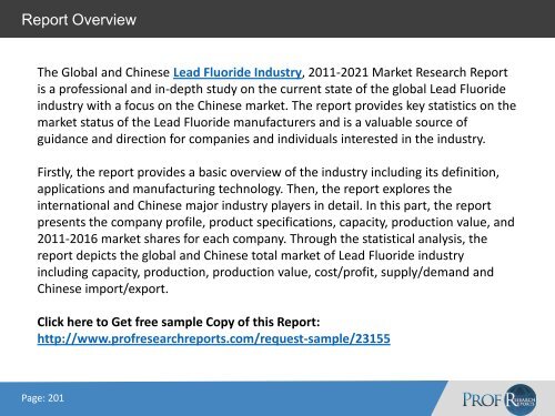 2016 LEAD FLUORIDE INDUSTRY REPORT