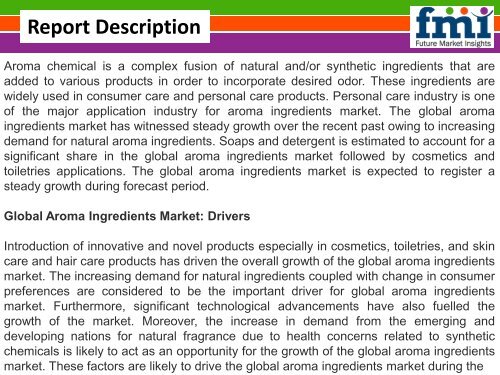 Aroma Ingredients Market