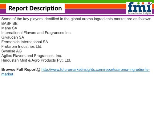 Aroma Ingredients Market