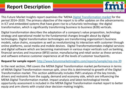 MENA Digital Transformation Market Poised to Rake CAGR of 15.1% from 2014 to 2020